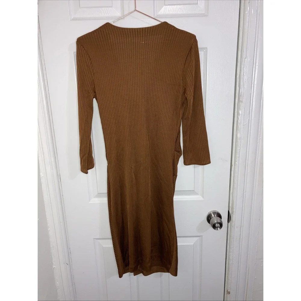 Free‎ People Bronze Ribbed Stretch Dress, Size S